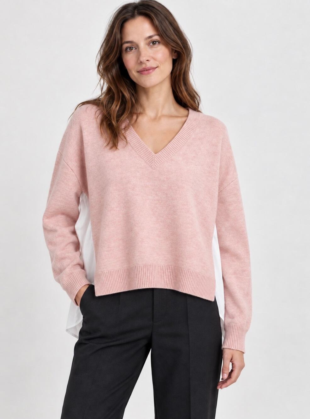 NAADAM Cashmere Mixed Media Sweater Pale Pink Size Large